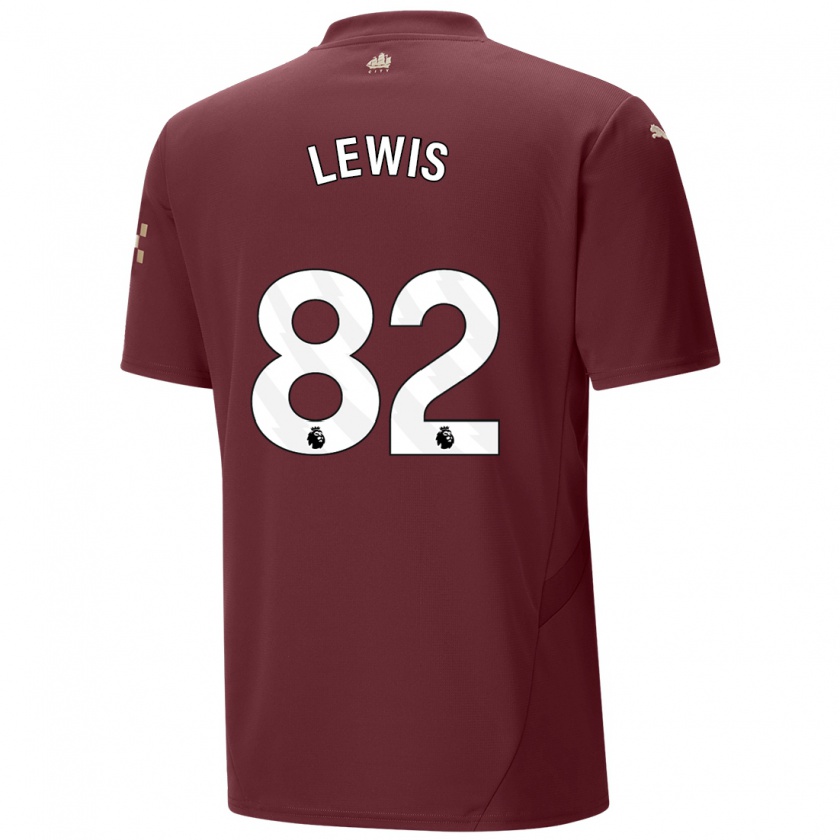 Kandiny Niño Camiseta Rico Lewis #82 Granate Equipación Tercera 2024/25 La Camisa Chile