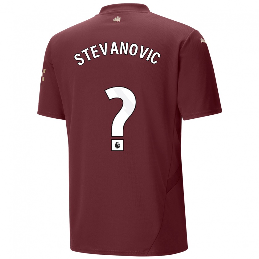 Kandiny Niño Camiseta Filip Stevanovic #0 Granate Equipación Tercera 2024/25 La Camisa Chile