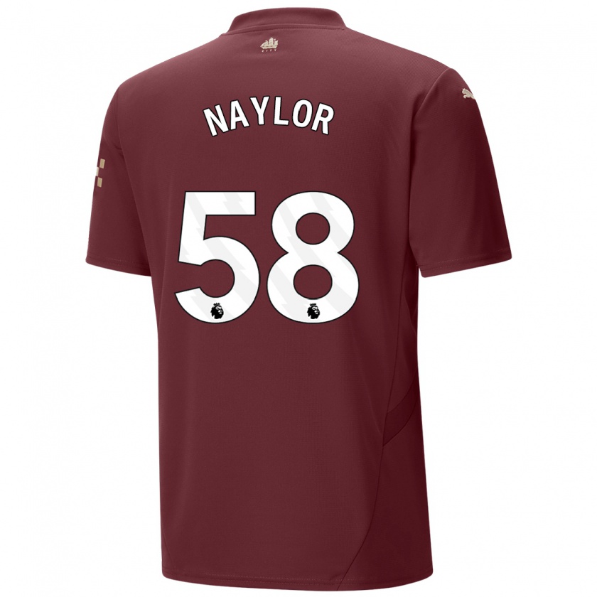 Kandiny Niño Camiseta Seb Naylor #58 Granate Equipación Tercera 2024/25 La Camisa Chile