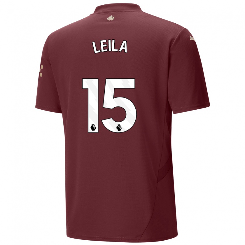 Kandiny Niño Camiseta Leila Ouahabi #15 Granate Equipación Tercera 2024/25 La Camisa Chile