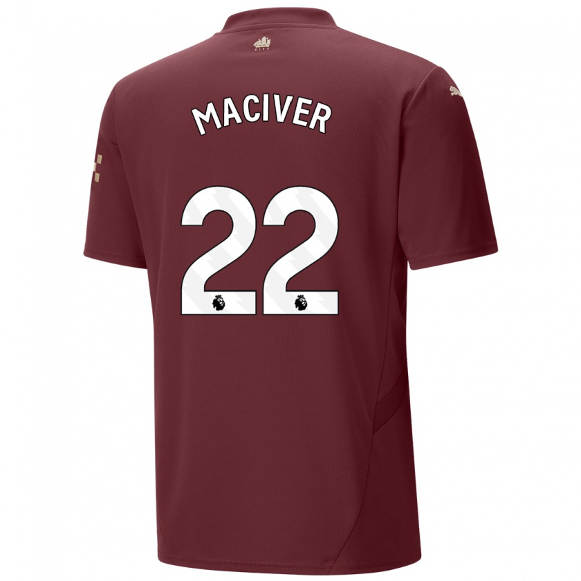 Kandiny Niño Camiseta Sandy Maciver #22 Granate Equipación Tercera 2024/25 La Camisa Chile