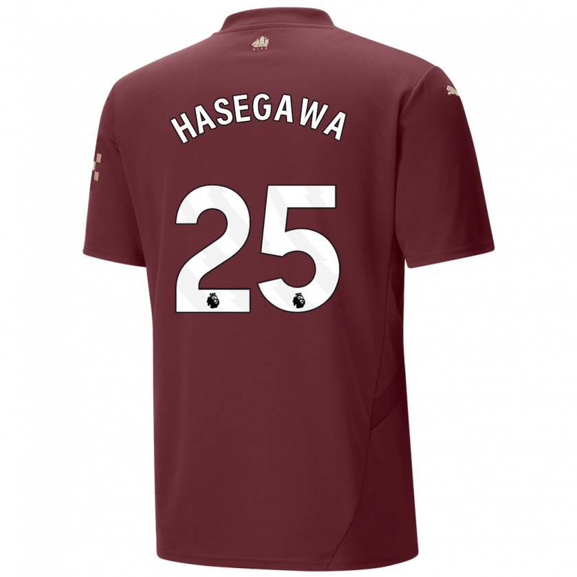 Kandiny Niño Camiseta Yui Hasegawa #25 Granate Equipación Tercera 2024/25 La Camisa Chile