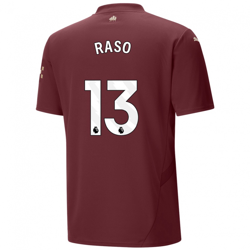 Kandiny Niño Camiseta Hayley Raso #13 Granate Equipación Tercera 2024/25 La Camisa Chile