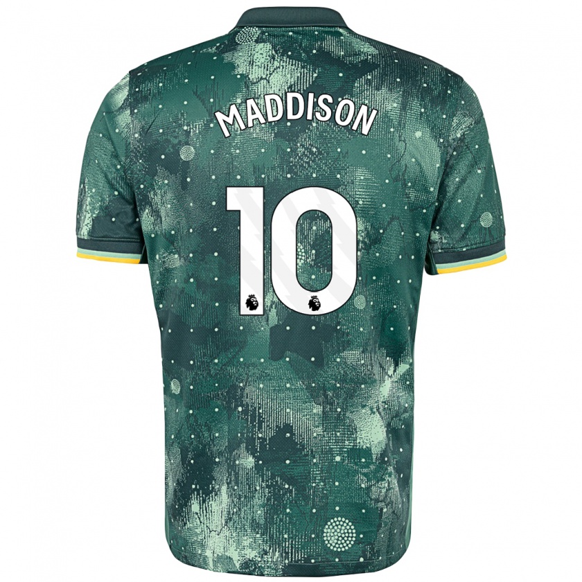 Kandiny Niño Camiseta James Maddison #10 Verde Menta Equipación Tercera 2024/25 La Camisa Chile