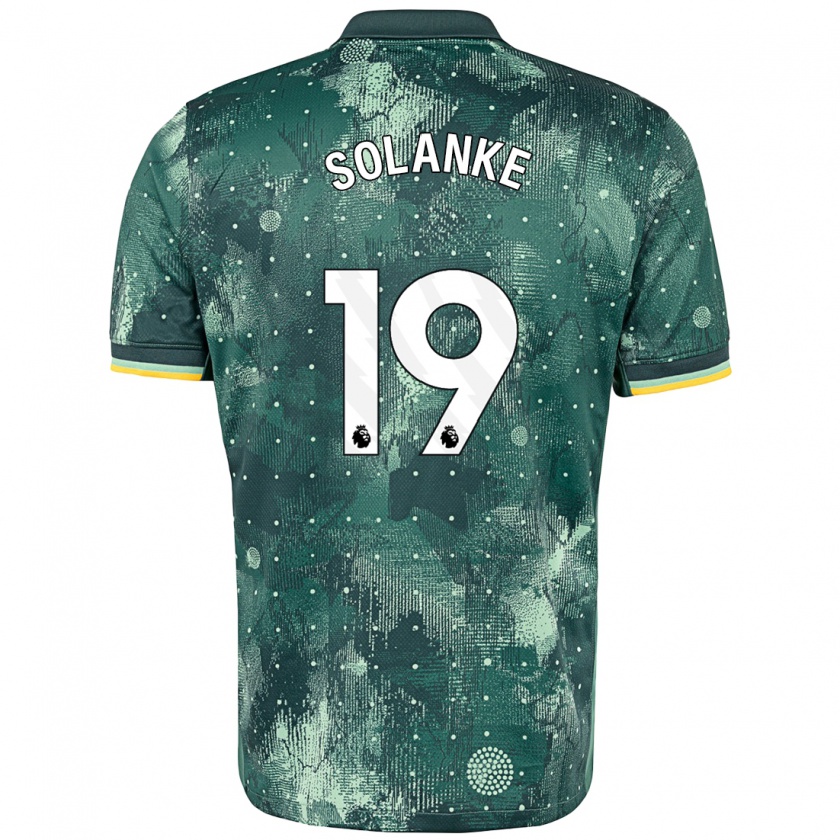 Kandiny Niño Camiseta Dominic Solanke #19 Verde Menta Equipación Tercera 2024/25 La Camisa Chile