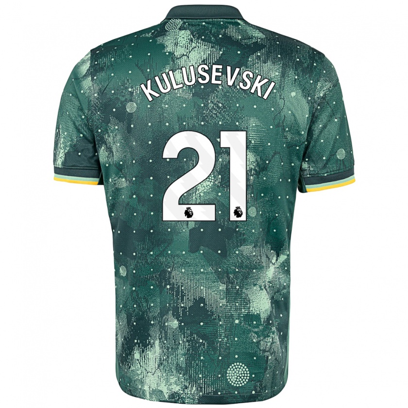 Kandiny Niño Camiseta Dejan Kulusevski #21 Verde Menta Equipación Tercera 2024/25 La Camisa Chile