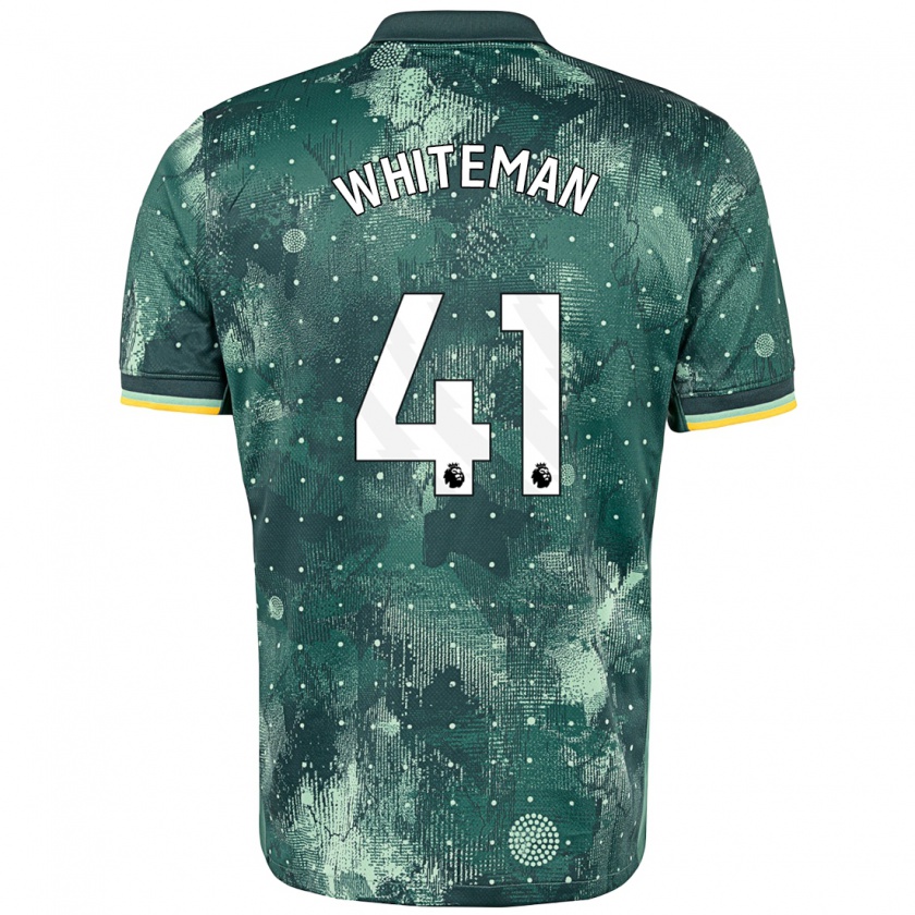 Kandiny Niño Camiseta Alfie Whiteman #41 Verde Menta Equipación Tercera 2024/25 La Camisa Chile