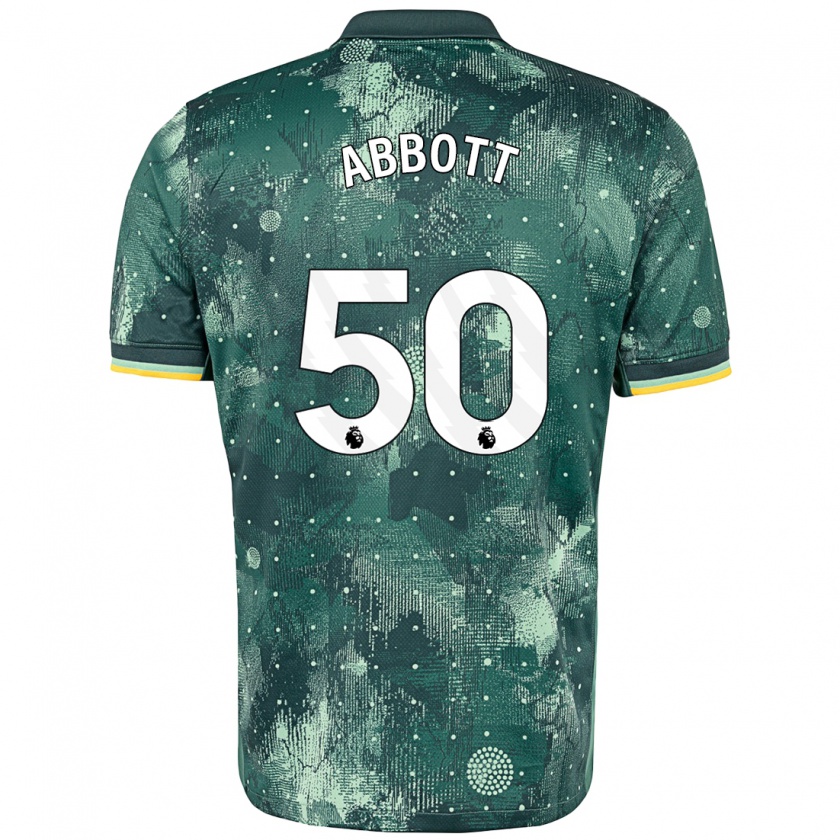 Kandiny Niño Camiseta George Abbott #50 Verde Menta Equipación Tercera 2024/25 La Camisa Chile