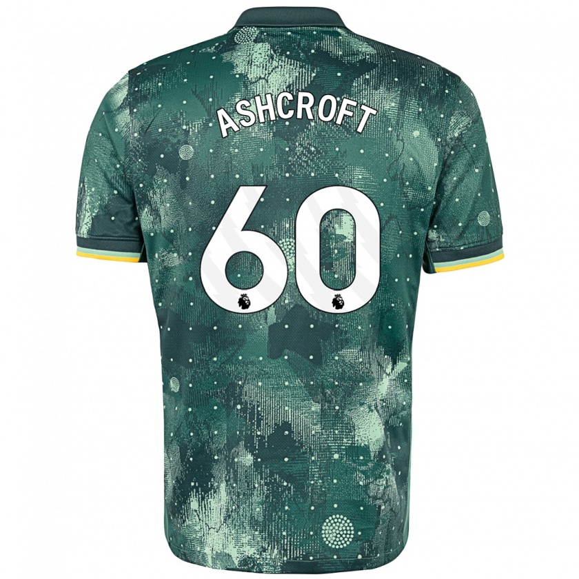 Kandiny Niño Camiseta Tyrell Ashcroft #60 Verde Menta Equipación Tercera 2024/25 La Camisa Chile