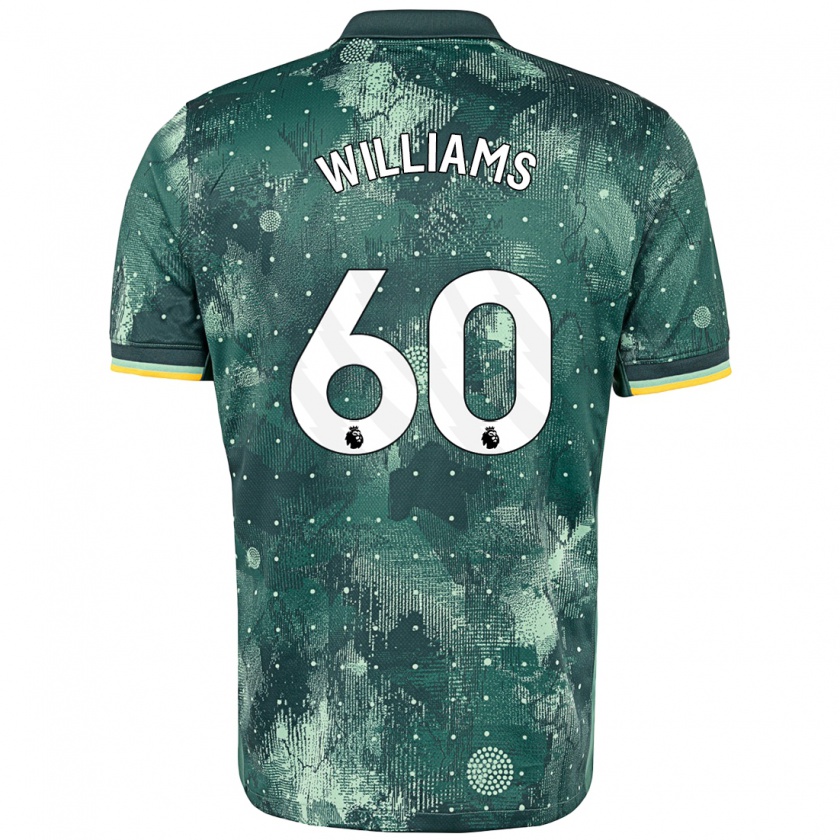 Kandiny Niño Camiseta Jaden Williams #60 Verde Menta Equipación Tercera 2024/25 La Camisa Chile