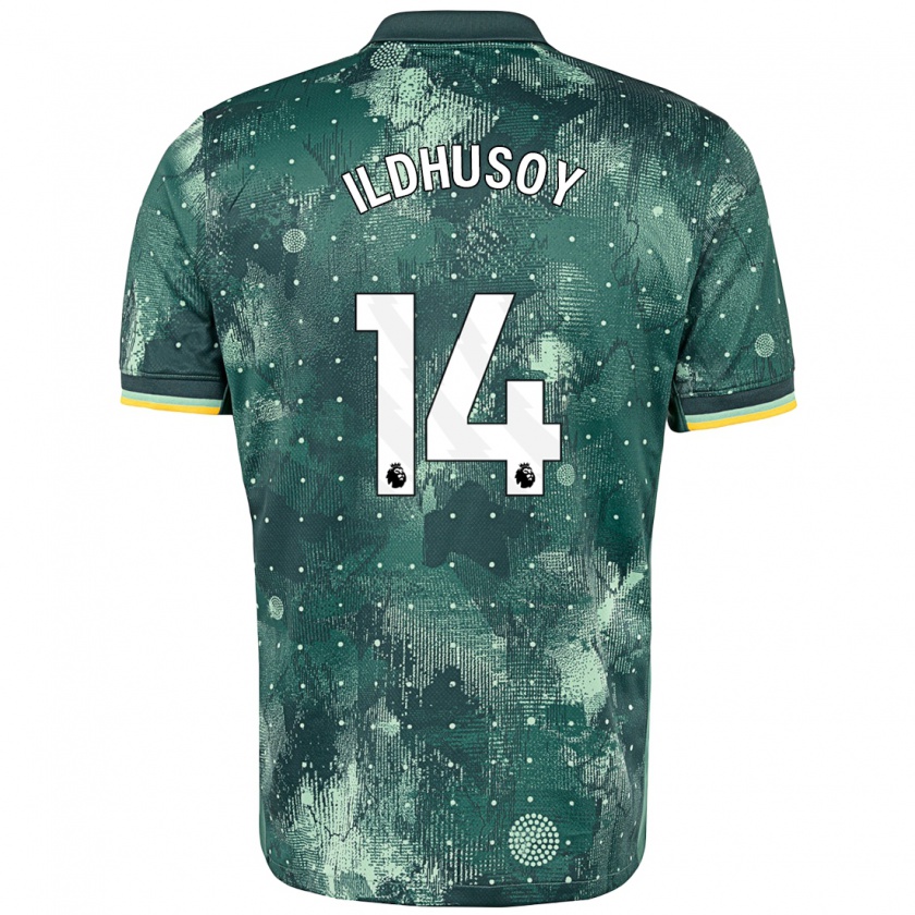 Kandiny Niño Camiseta Celin Bizet Ildhusøy #14 Verde Menta Equipación Tercera 2024/25 La Camisa Chile