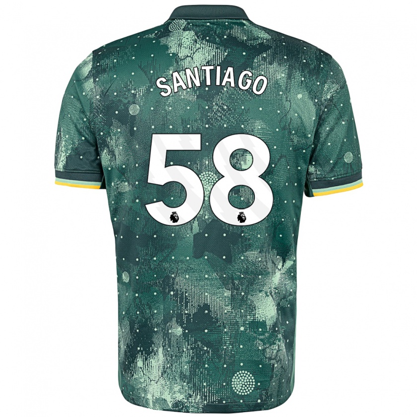 Kandiny Niño Camiseta Yago Santiago #58 Verde Menta Equipación Tercera 2024/25 La Camisa Chile