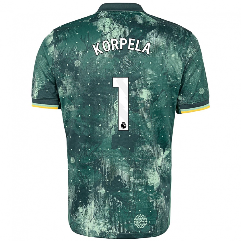 Kandiny Niño Camiseta Tinja-Riikka Korpela #1 Verde Menta Equipación Tercera 2024/25 La Camisa Chile