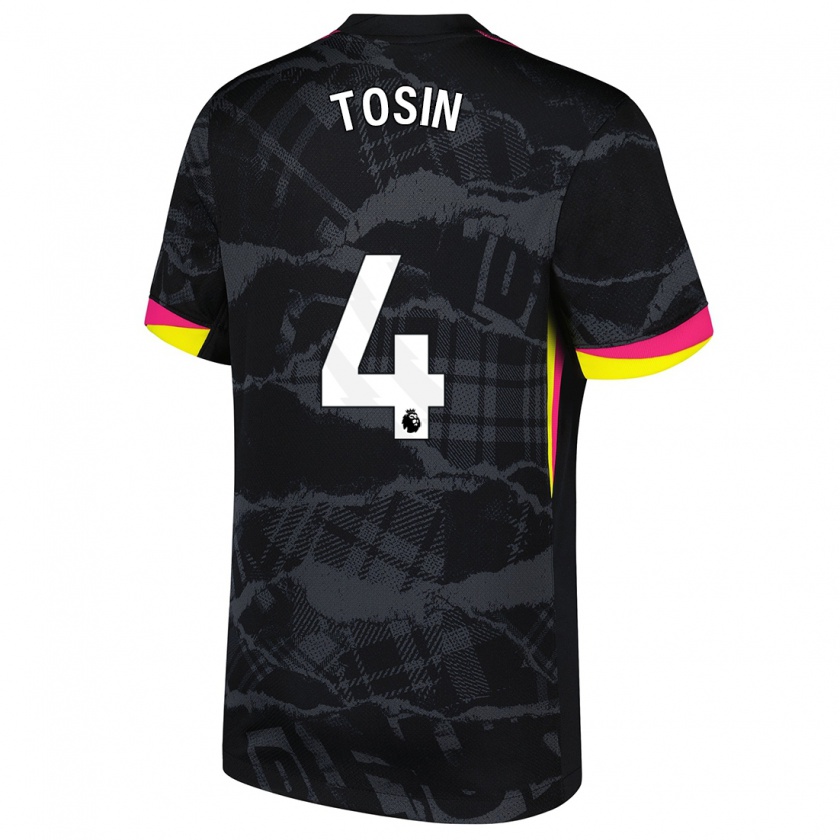 Kandiny Niño Camiseta Tosin Adarabioyo #4 Negro Rosa Equipación Tercera 2024/25 La Camisa Chile