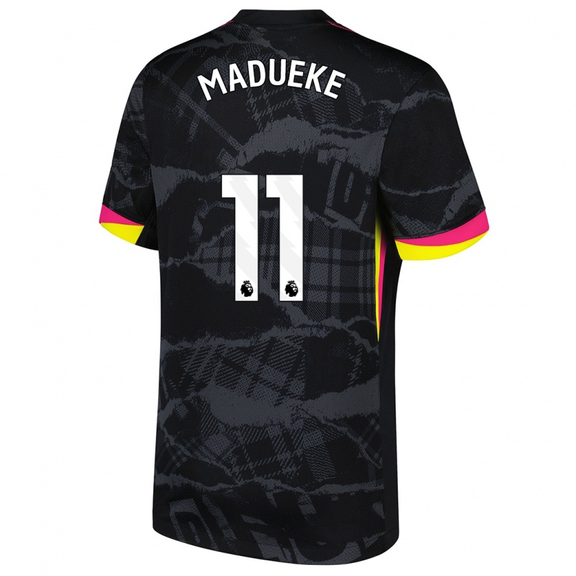 Kandiny Niño Camiseta Noni Madueke #11 Negro Rosa Equipación Tercera 2024/25 La Camisa Chile