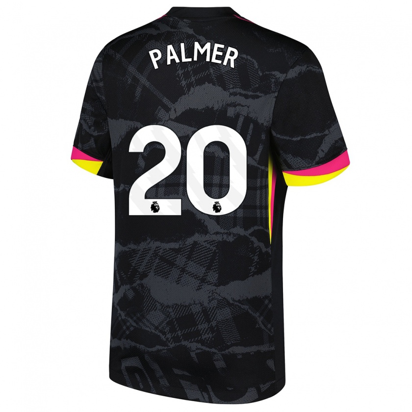 Kandiny Niño Camiseta Cole Palmer #20 Negro Rosa Equipación Tercera 2024/25 La Camisa Chile