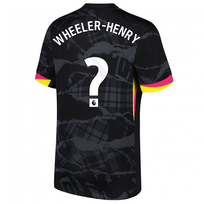 Kandiny Niño Camiseta Joseph Wheeler-Henry #0 Negro Rosa Equipación Tercera 2024/25 La Camisa Chile