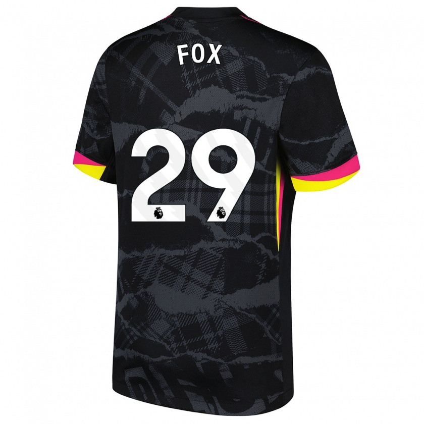 Kandiny Niño Camiseta Jorja Fox #29 Negro Rosa Equipación Tercera 2024/25 La Camisa Chile