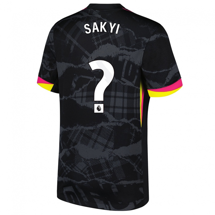 Kandiny Niño Camiseta Samuel Rak-Sakyi #0 Negro Rosa Equipación Tercera 2024/25 La Camisa Chile