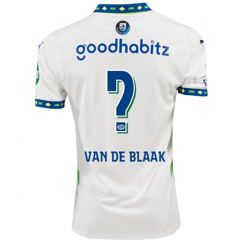 Kandiny Niño Camiseta Emmanuel Van De Blaak #0 Blanco Azul Oscuro Equipación Tercera 2024/25 La Camisa Chile