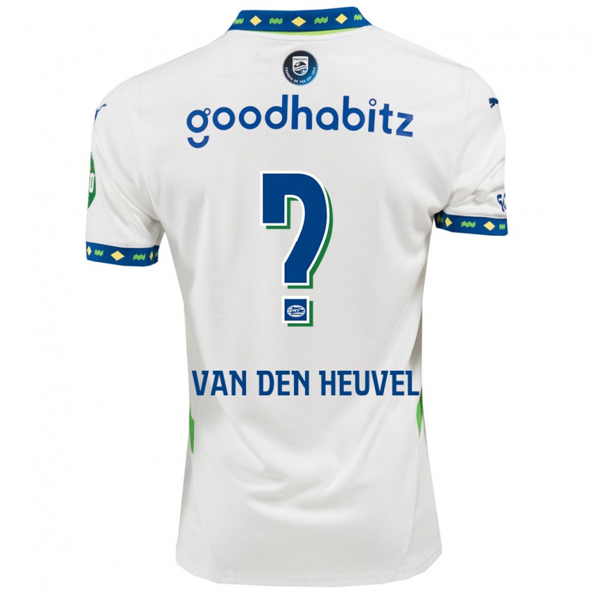 Kandiny Niño Camiseta Tim Van Den Heuvel #0 Blanco Azul Oscuro Equipación Tercera 2024/25 La Camisa Chile