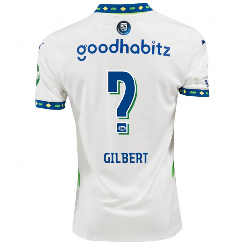 Kandiny Niño Camiseta Dantaye Gilbert #0 Blanco Azul Oscuro Equipación Tercera 2024/25 La Camisa Chile