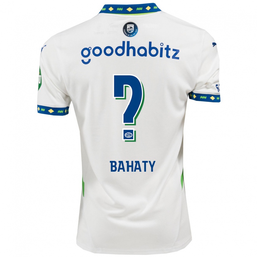 Kandiny Niño Camiseta Manuel Bahaty #0 Blanco Azul Oscuro Equipación Tercera 2024/25 La Camisa Chile