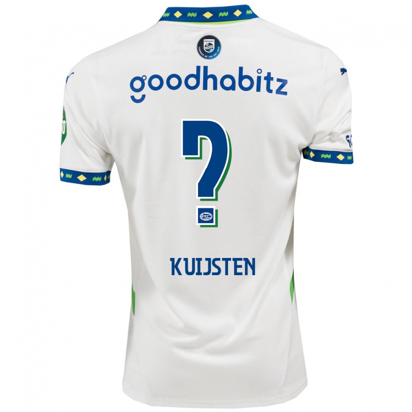 Kandiny Niño Camiseta Stijn Kuijsten #0 Blanco Azul Oscuro Equipación Tercera 2024/25 La Camisa Chile