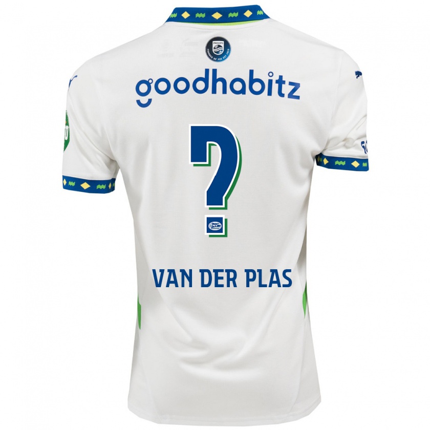 Kandiny Niño Camiseta Sven Van Der Plas #0 Blanco Azul Oscuro Equipación Tercera 2024/25 La Camisa Chile