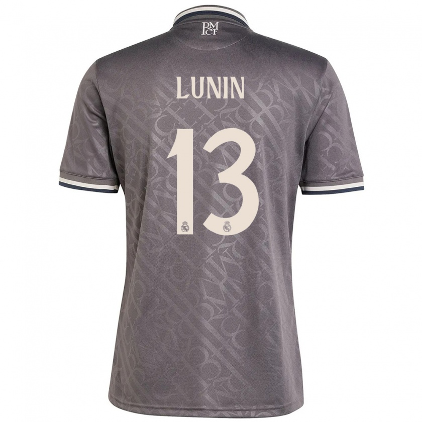 Kandiny Niño Camiseta Andriy Lunin #13 Carbón Equipación Tercera 2024/25 La Camisa Chile