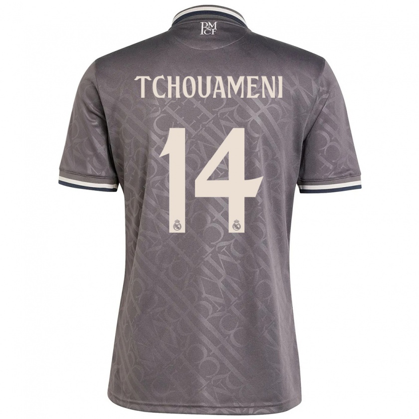 Kandiny Niño Camiseta Aurélien Tchouaméni #14 Carbón Equipación Tercera 2024/25 La Camisa Chile