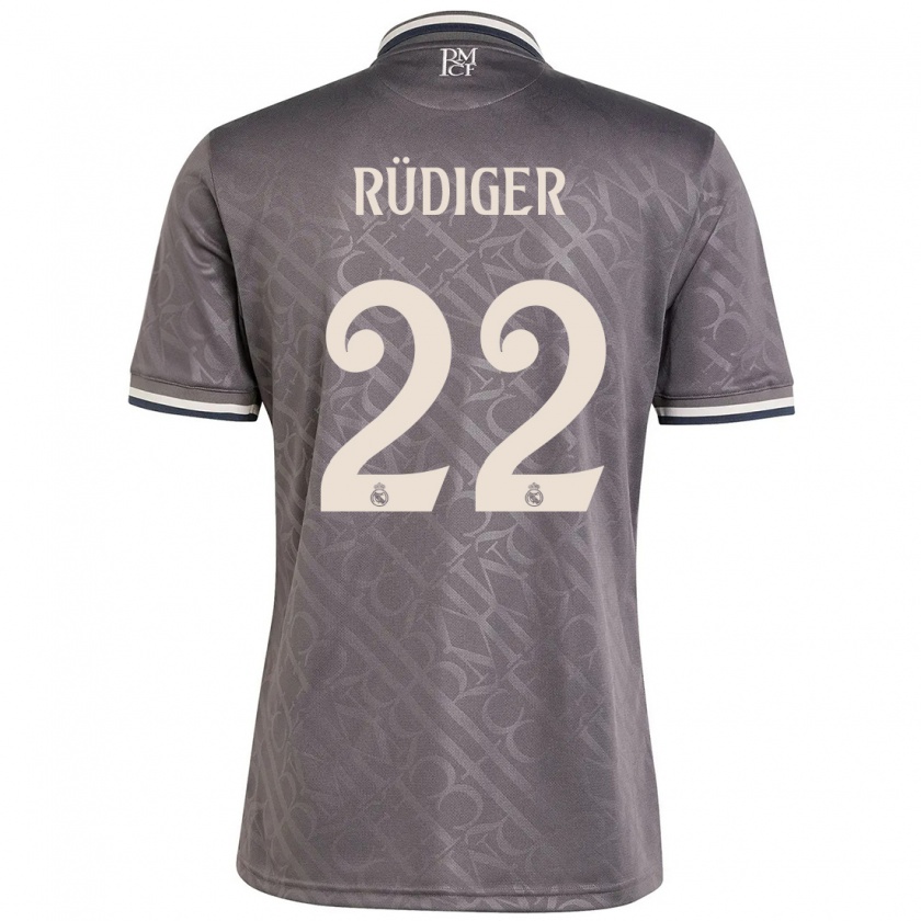 Kandiny Niño Camiseta Antonio Rüdiger #22 Carbón Equipación Tercera 2024/25 La Camisa Chile