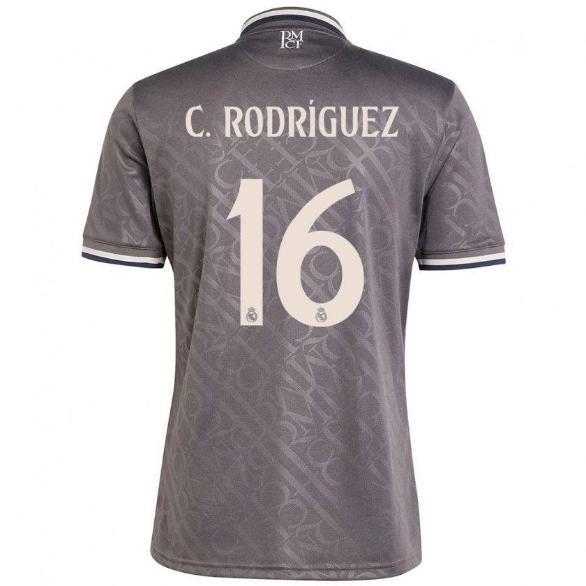 Kandiny Niño Camiseta Carlos Rodríguez #16 Carbón Equipación Tercera 2024/25 La Camisa Chile