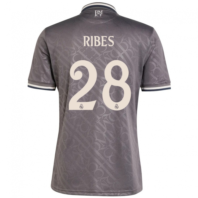 Kandiny Niño Camiseta Kike Ribes #28 Carbón Equipación Tercera 2024/25 La Camisa Chile