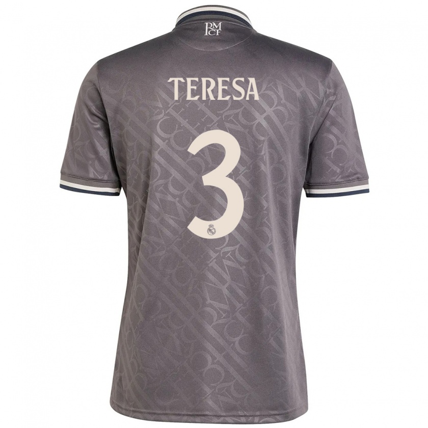 Kandiny Niño Camiseta Teresa Abelleira #3 Carbón Equipación Tercera 2024/25 La Camisa Chile