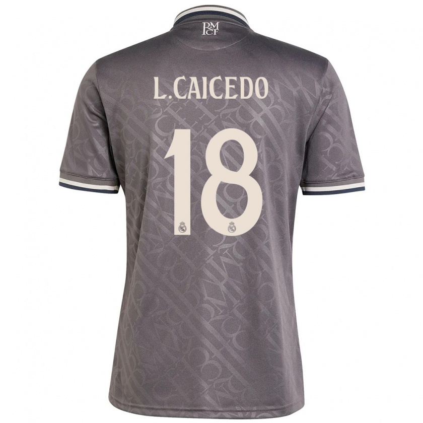 Kandiny Niño Camiseta Linda Caicedo #18 Carbón Equipación Tercera 2024/25 La Camisa Chile