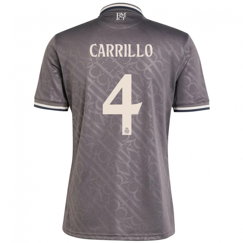 Kandiny Niño Camiseta Álvaro Carrillo #4 Carbón Equipación Tercera 2024/25 La Camisa Chile