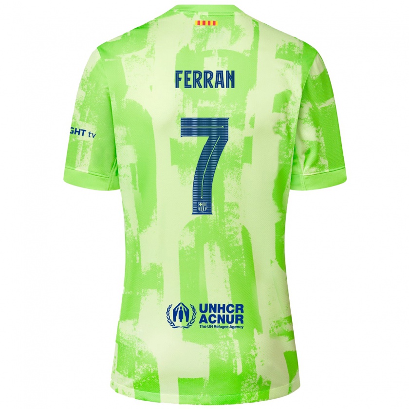 Kandiny Niño Camiseta Ferran Torres #7 Lima Equipación Tercera 2024/25 La Camisa Chile