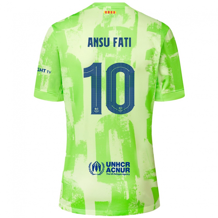 Kandiny Niño Camiseta Ansu Fati #10 Lima Equipación Tercera 2024/25 La Camisa Chile