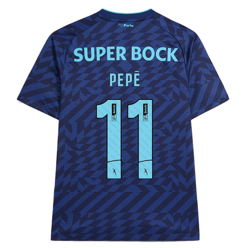 Kandiny Niño Camiseta Pepê #11 Azul Marino Equipación Tercera 2024/25 La Camisa Chile