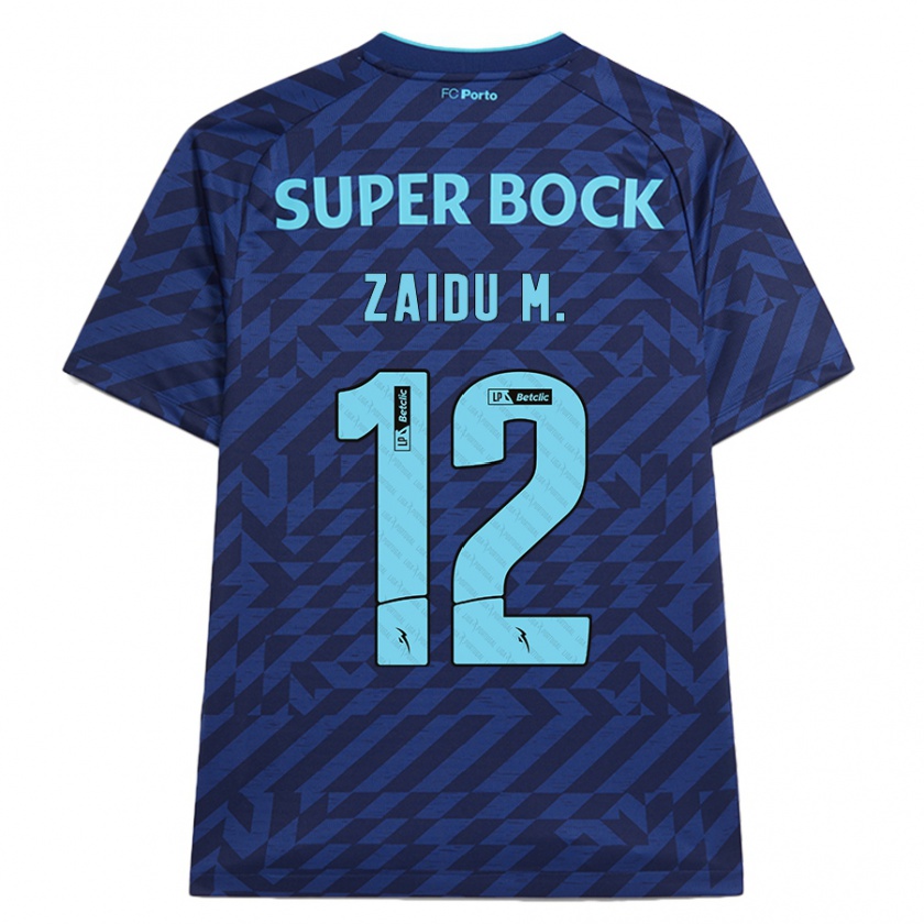 Kandiny Niño Camiseta Zaidu #12 Azul Marino Equipación Tercera 2024/25 La Camisa Chile