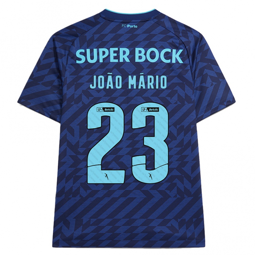 Kandiny Niño Camiseta João Mário #23 Azul Marino Equipación Tercera 2024/25 La Camisa Chile