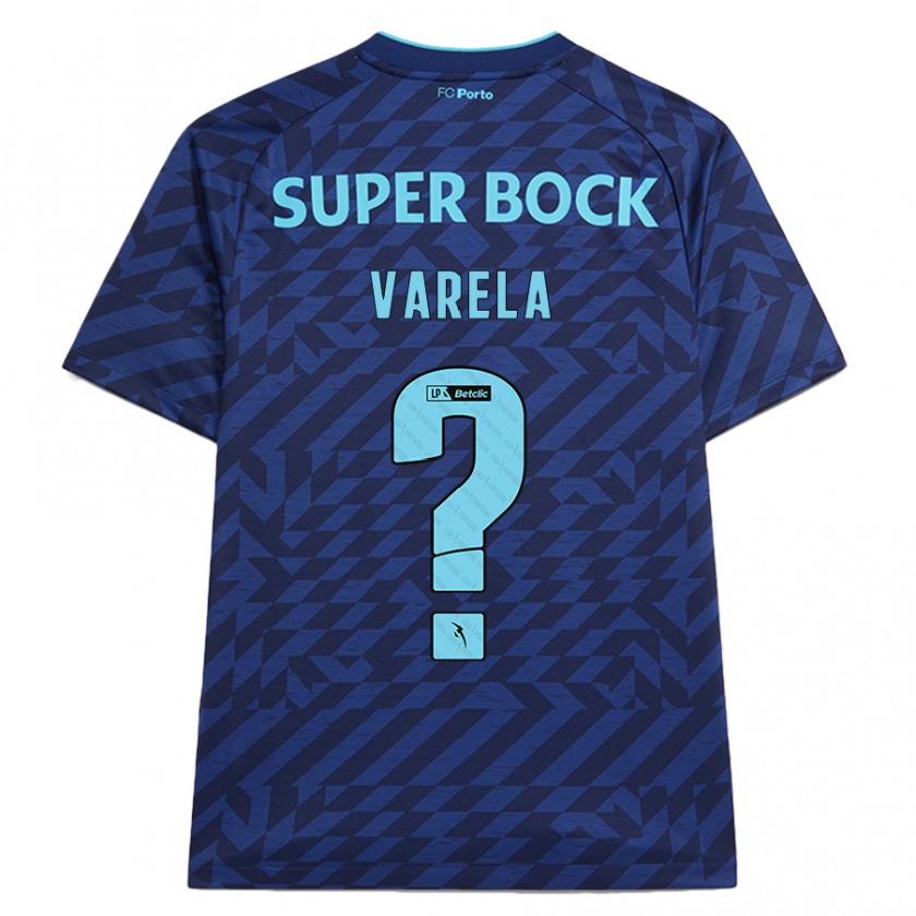 Kandiny Niño Camiseta Cardoso Varela #0 Azul Marino Equipación Tercera 2024/25 La Camisa Chile