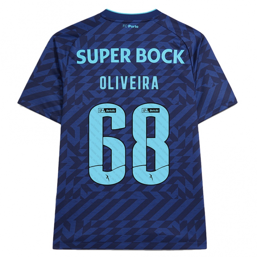 Kandiny Niño Camiseta André Oliveira #68 Azul Marino Equipación Tercera 2024/25 La Camisa Chile