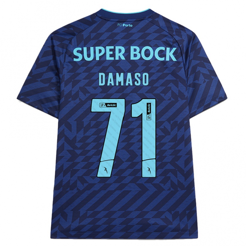 Kandiny Niño Camiseta Nico Damaso #71 Azul Marino Equipación Tercera 2024/25 La Camisa Chile