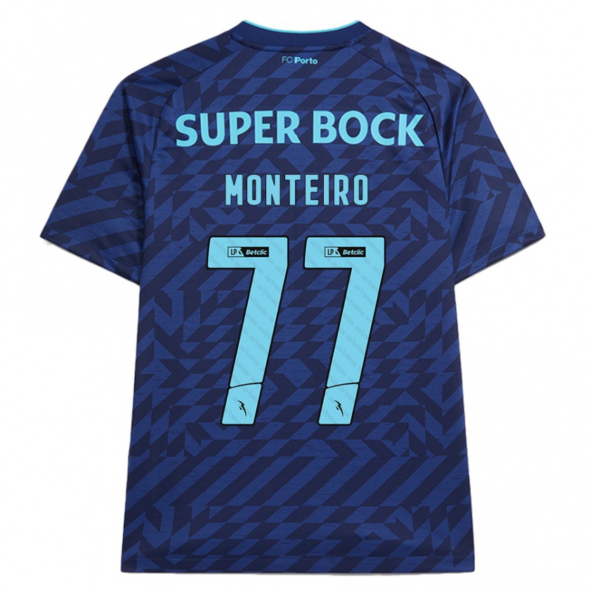 Kandiny Niño Camiseta Rui Monteiro #77 Azul Marino Equipación Tercera 2024/25 La Camisa Chile