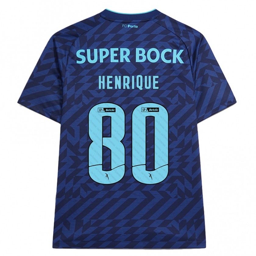 Kandiny Niño Camiseta Kaio Henrique #80 Azul Marino Equipación Tercera 2024/25 La Camisa Chile