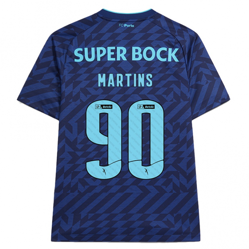 Kandiny Niño Camiseta Gil Martins #90 Azul Marino Equipación Tercera 2024/25 La Camisa Chile