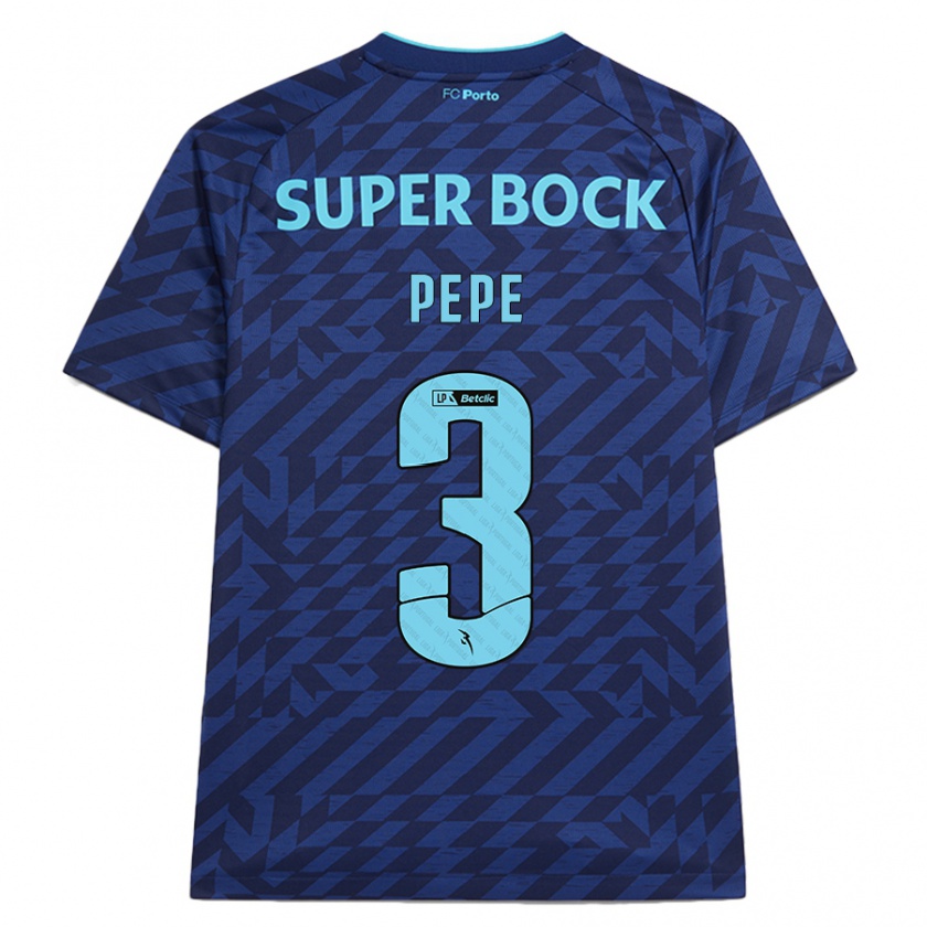 Kandiny Niño Camiseta Pepe #3 Azul Marino Equipación Tercera 2024/25 La Camisa Chile