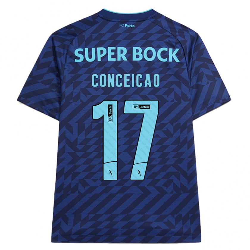 Kandiny Niño Camiseta Rodrigo Conceicao #17 Azul Marino Equipación Tercera 2024/25 La Camisa Chile